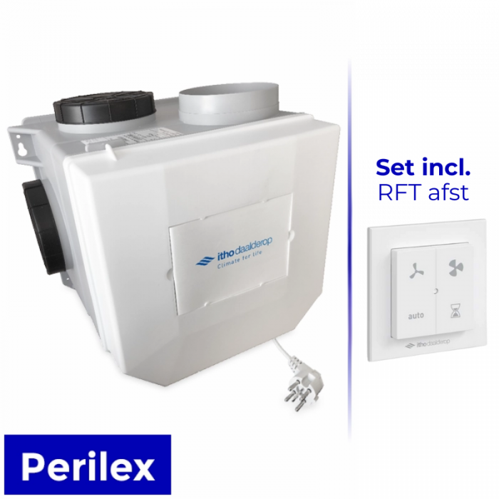Itho woonhuisventilator met vochtsensor CVE-S ECO RFT SP - perilex - inclusief RFT AUTO afstandsbediening