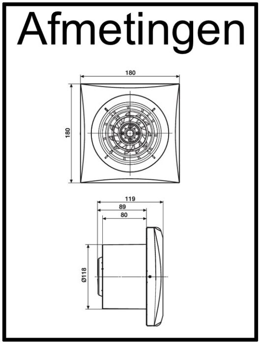 Badkamer/toilet ventilator Soler & Palau Silent (200CZ) - Ø 120mm - STANDAARD