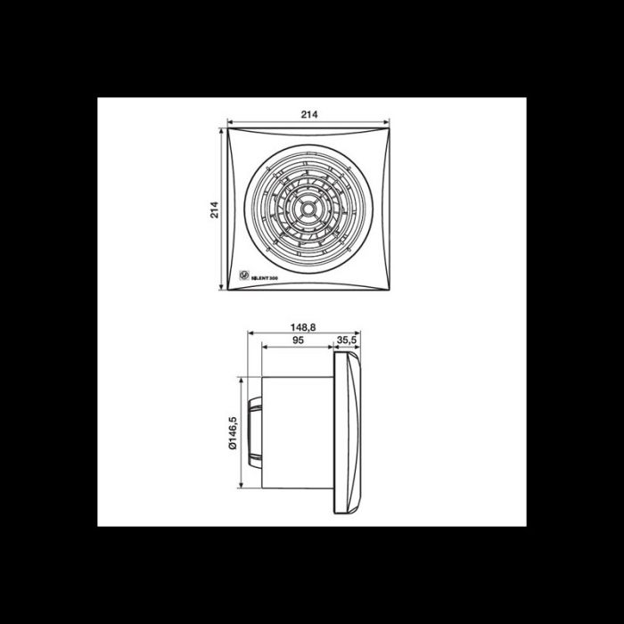 Badkamer/toilet ventilator Soler & Palau Silent (300CZ) - Ø 150mm - STANDAARD
