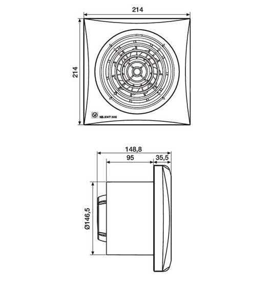 Badkamer/toilet ventilator Soler & Palau Silent (300CRZ) - Ø 150mm - MET TIMER