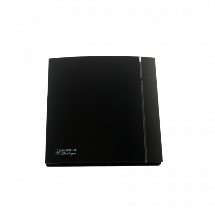 Design badkamerventilator Soler & Palau Silent (100CRZ) - Ø 100mm - MET TIMER - Mat Zwart