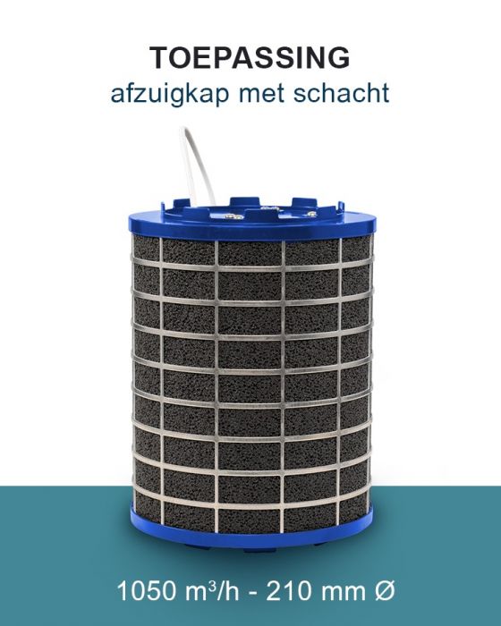 PuriVent SILO plasmafilter voor afzuigkap (schacht 240mm+) - 1050 m3/h - aansluiting Ø150mm