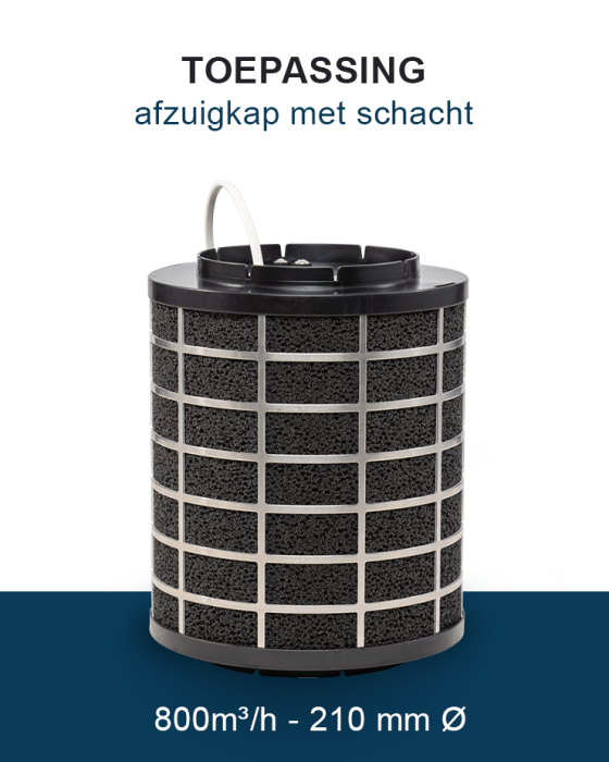 samenwerken Durf Zonnig PuriVent Silo afzuigkap (schacht 240mm+) filter - 800 m3/h - Ø150mm -  Ventilatieshop.com
