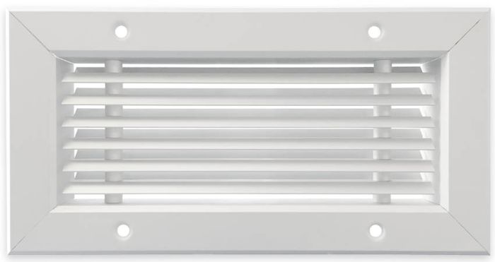 Tabletrooster inbouw voor gatmaat (BxH) 170 x 70mm - 45º lamellen - aluminium