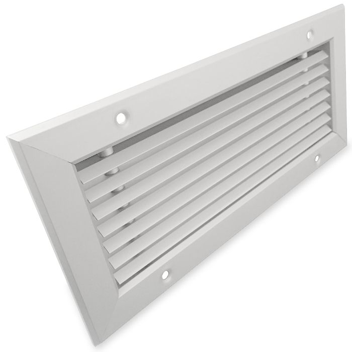 Tabletrooster inbouw voor gatmaat (BxH) 220 x 80mm - 45º lamellen - aluminium 
