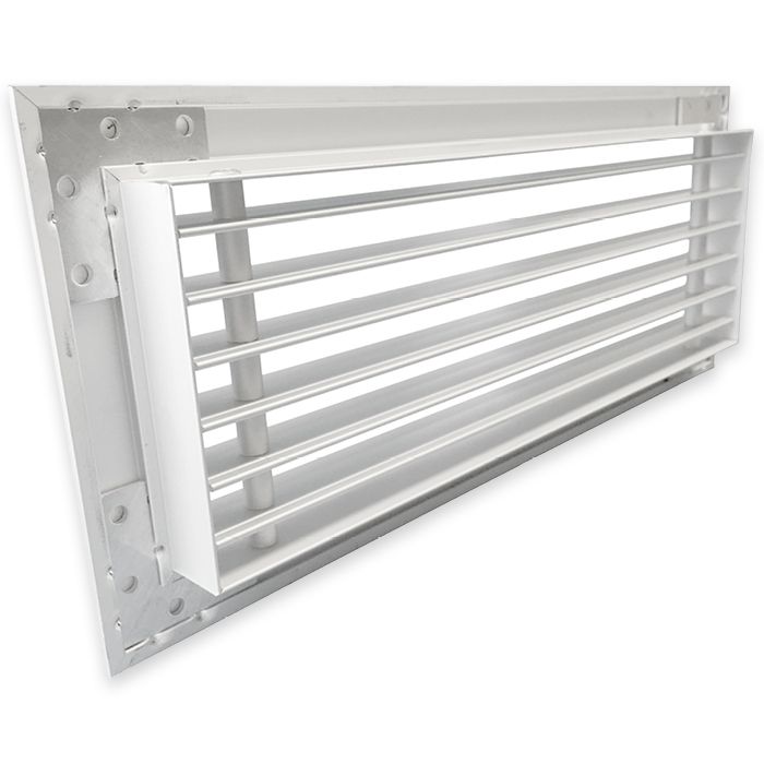 Tabletrooster inbouw voor gatmaat (BxH) 300 x 100mm - rechte staven - aluminium