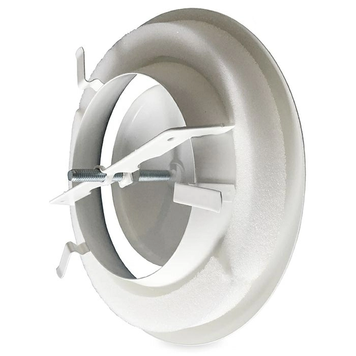 Rooster/ventiel (luchttoevoer) Ø 80mm staal - wit - MET BUS