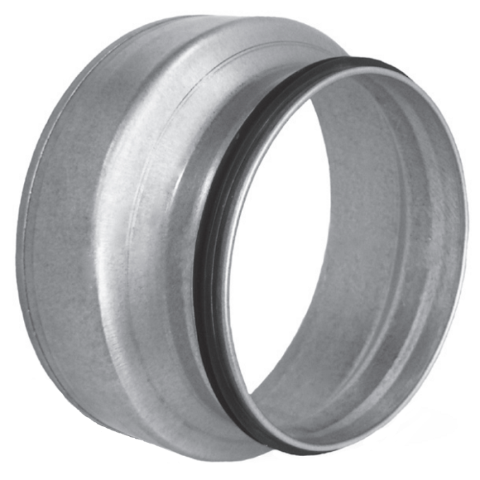 Verloopstuk van hulpstuk Ø 315mm naar spirobuis Ø 250mm met afdichtingsrubber