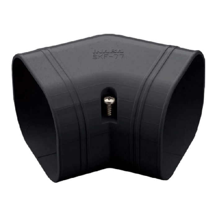 Airco vlakke bocht 45 graden - ZWART (SKF-77-K)