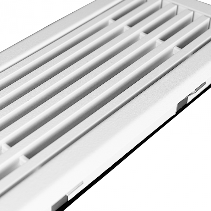 Wandrooster met volumeregelaar t.b.v. 170 x 70mm - staal - WIT RAL9003