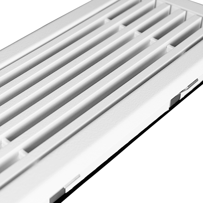 Wandrooster met volumeregelaar t.b.v. 300 x 100mm - staal - WIT RAL9003