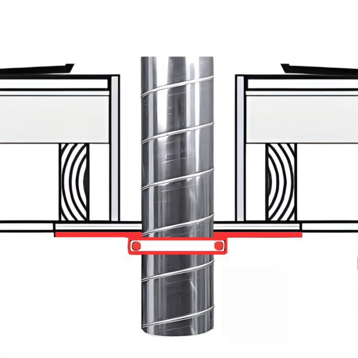Verdiepingsondersteuning voor spirobuis Ø 125mm - staal - met rubber inlage