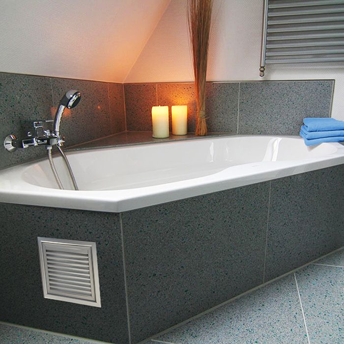 Whirlpool rooster voor gatmaat (BxH) 200 x 200mm - aluminium - uitneembaar binnenwerk