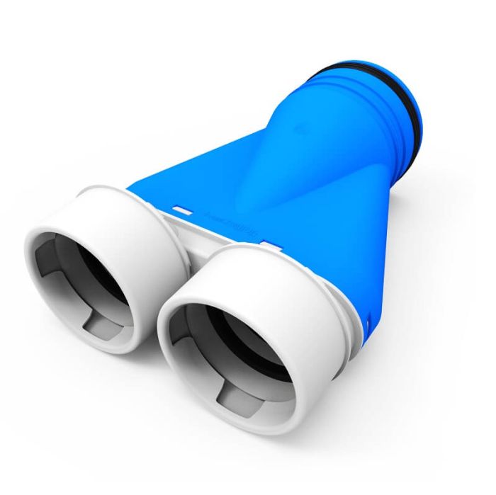 Vent-Axia Uniflexplus + verloop 2x Ø90mm met tuit Ø125mm