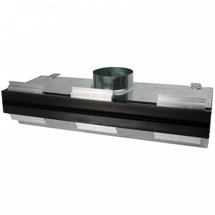 Instucbaar frameloos lijnrooster - 600mm - ongeïsoleerde plenumbox Ø125mm - AFVOER