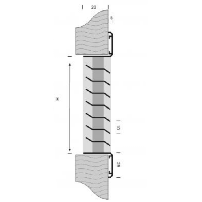 Tabletrooster VTA-757 (INBOUW)  -  Aluminium - Z lamel - MAATWERK VENTIMA
