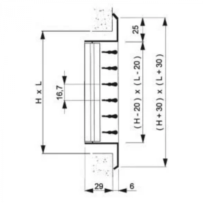 Wandrooster VTA-8110 (INBOUW) staal – met enkel instelbare schoepen - MAATWERK VENTIMA Wandrooster VTA-8110 (INBOUW) staal – met enkel instelbare schoepen - MAATWERK VENTIMA