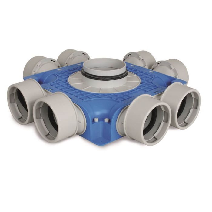 Vent-Axia Uniflexplus + instortverdeler 8x Ø90mm zijaansluiting - Ø125mm