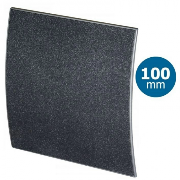 Whisper Design ventilatierooster vierkant (afvoer & toevoer) Ø100mm - kunststof - grafiet DELUXE