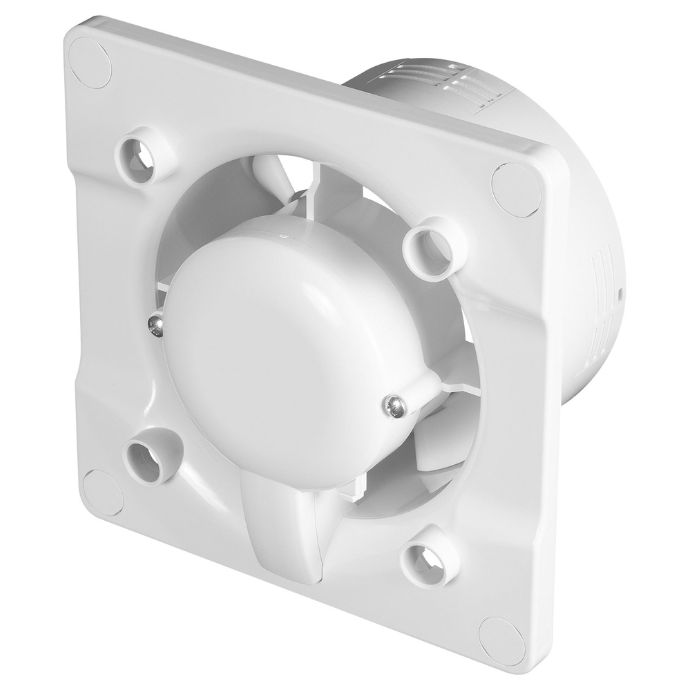 Whisper Pro-Design badkamerventilator - Ø100mm - aan/uit - gebogen kunststof - wit
