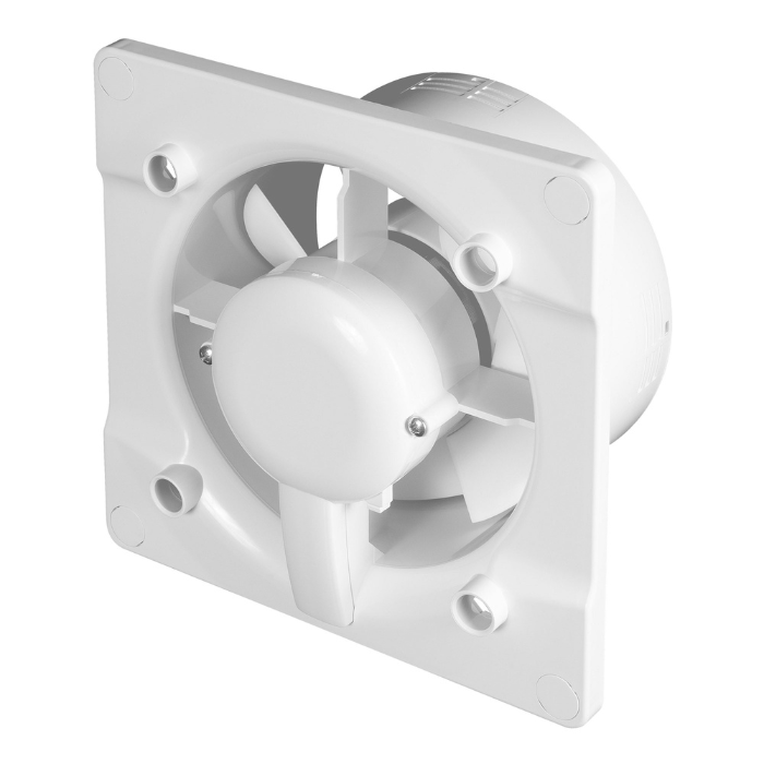 Whisper Pro-Design badkamerventilator - Ø125mm - aan/uit - vlak GLAS - mat wit
