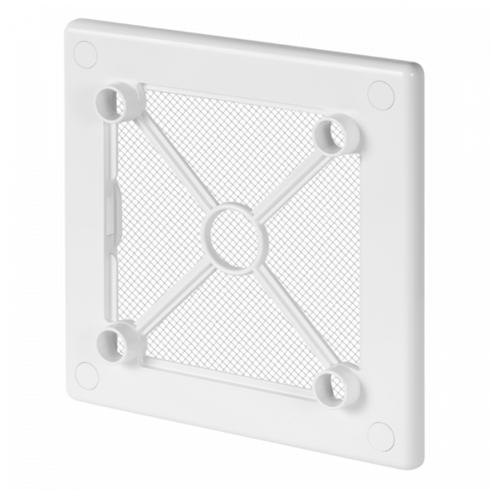 Design ventilatierooster vierkant (afvoer & toevoer) Ø125mm - vlak GLAS - mat grijs