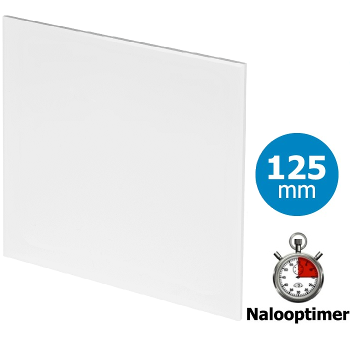 Pro-Design badkamer/toilet ventilator - MET TIMER (KW125T) - Ø125mm - vlak kunststof - wit