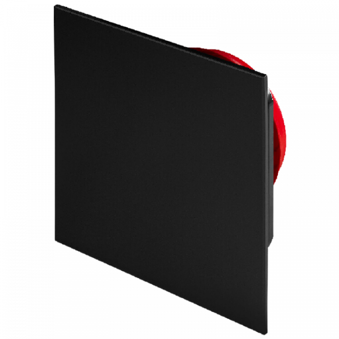 Whisper Designventiel vierkant 125mm kunststof - toevoer/afvoer - ZWART