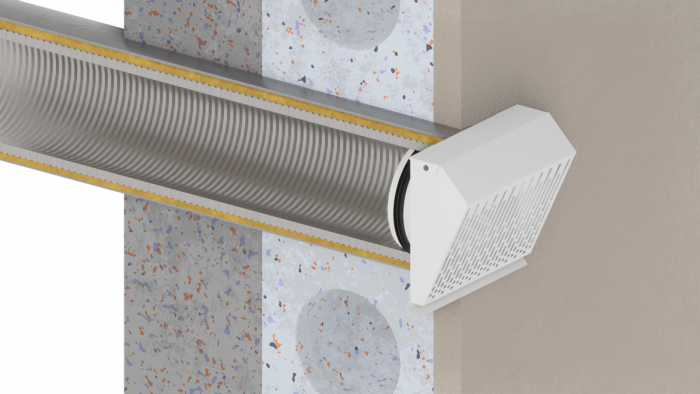 Whisper Luxe Design Gevelkap 125mm - AFVOER - WIT