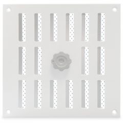 Aluminium afsluitbaar schuifrooster opbouw 195 x 195mm - WIT