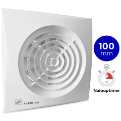 Badkamerventilator S P Silent 100crz 100mm Met Timer