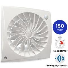 Badkamerventilator Blauberg Sileo - Ø 150mm - 2-standen - MET TIMER + BEWEGINGSSENSOR (SILEO150IR) Badkamerventilator Blauberg Sileo - Ø 150mm - 2-standen - MET TIMER + BEWEGINGSSENSOR (SILEO150IR)
