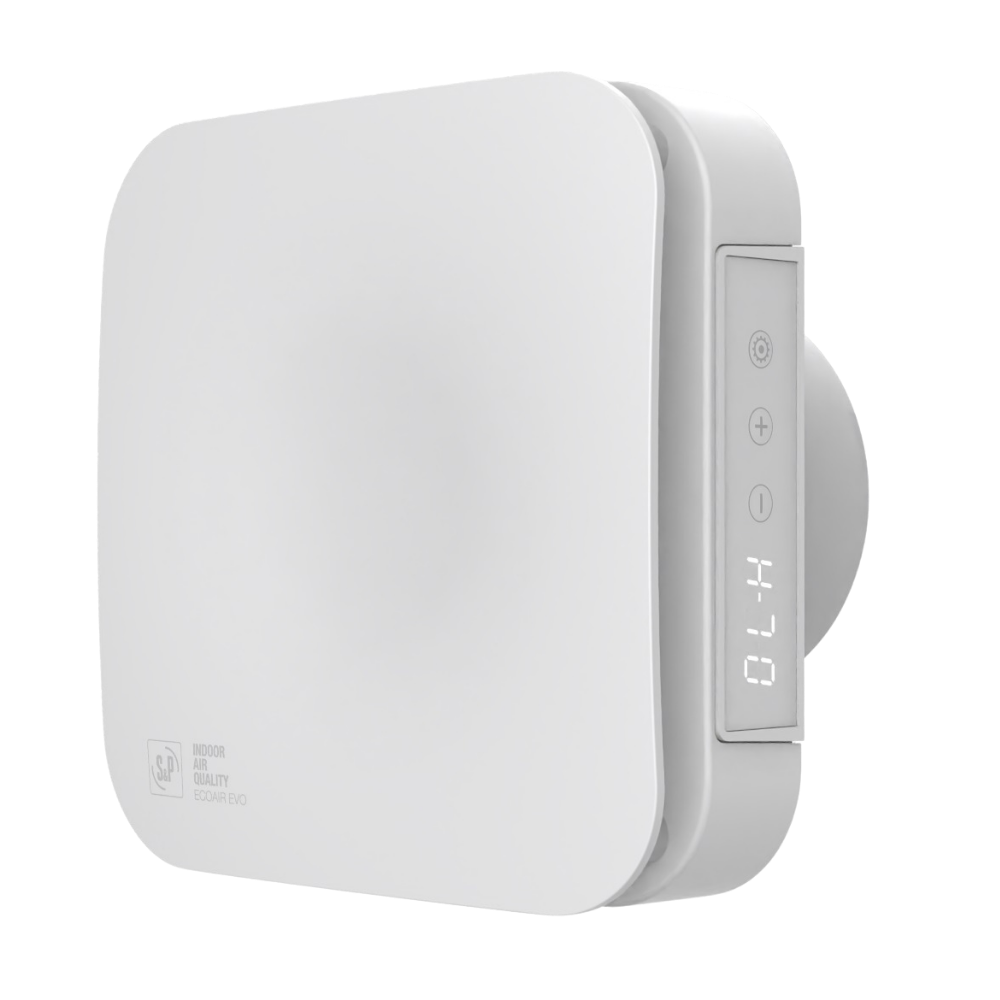 Soler & Palau Badkamer/toilet Ventilator  Ecoair Evo St - Ø 100mm - Met Nalooptimer - 100 M3/h