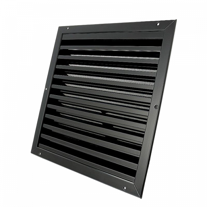 Buitenmuurrooster Aluminium (lxh) 500x500mm - Zwart