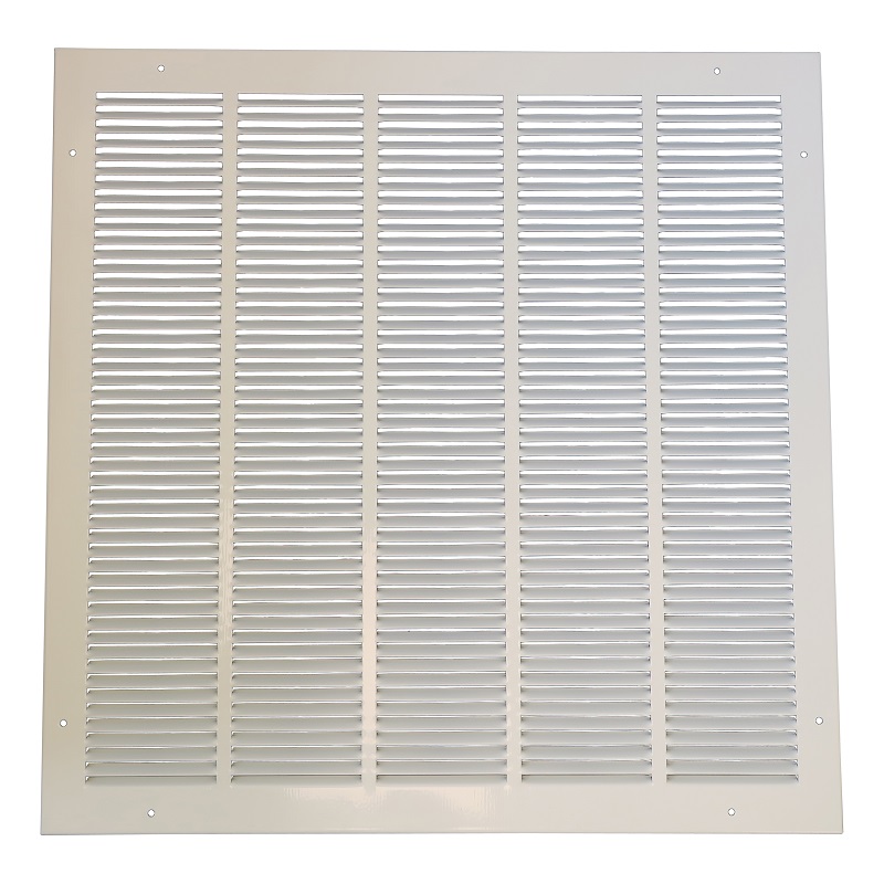 Retourrooster Met Vaste Lamellen - Staal - Wit Ral9010 - Opbouw 550 X 550mm (1w-5555w)