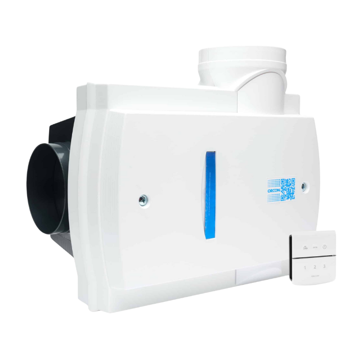 Orcon Compact 10rhb 355m3/h + Vochtsensor + Rf Bediening - Randaarde Stekker