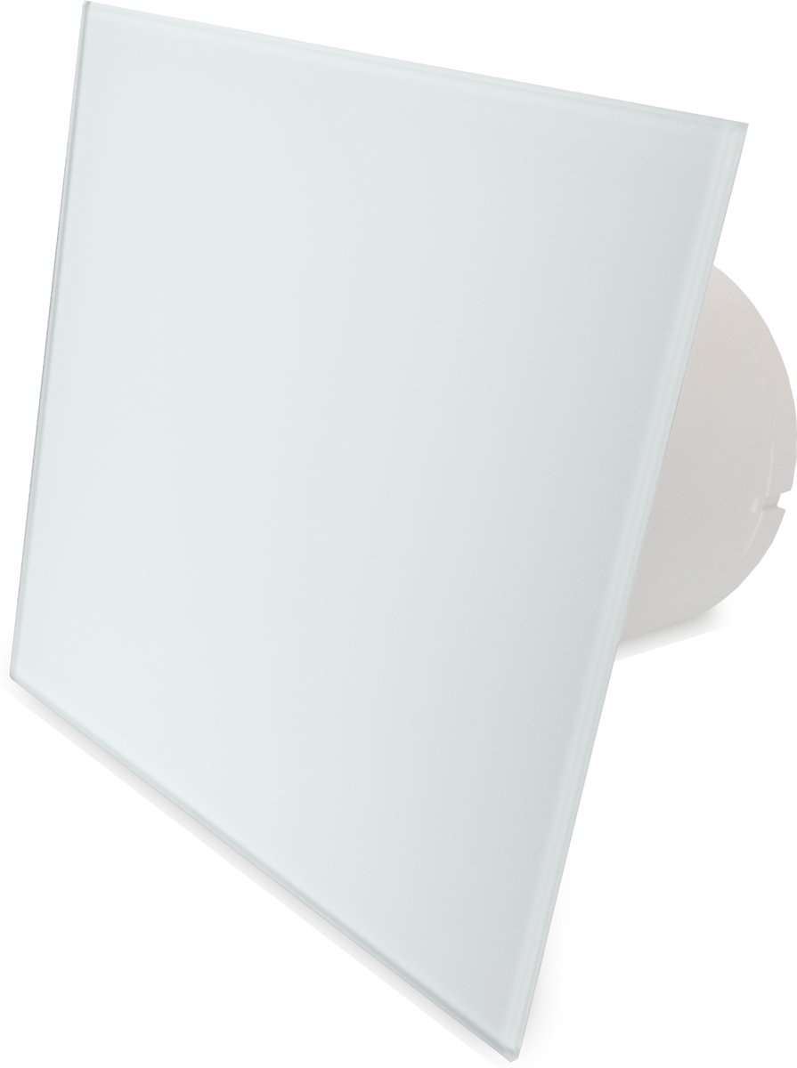 Pro-design Badkamer/toilet Ventilator - Met Timer (kw125t) - Ø125mm - Vlak Glas - Mat Wit