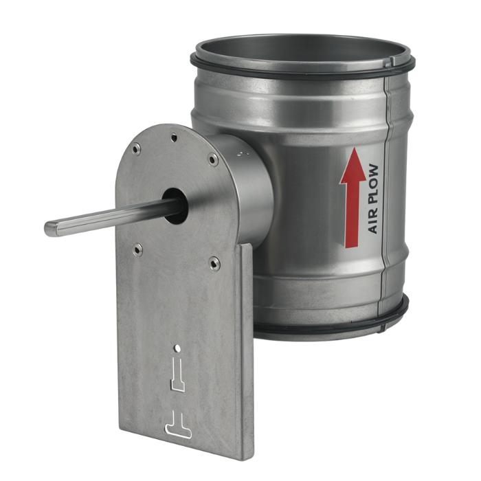 Regelklep Ø 160mm Met Motorstoel Voor Montage Servomotor - Luchtdicht - Met Afdichtingsrubber