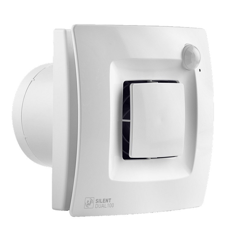 Silent Dual 200 Badkamerventilator - Ø125mm - Met Vochtsensor En Bewegingssensor
