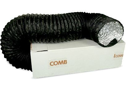 Flexibele Ventilatieslang Ongeïsoleerd - Zwart - Ø 200mm - Doos A 10 Meter