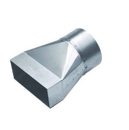 Verloopstuk Symmetrisch Rechthoekig 220 X 55mm Naar Rond Ø 125mm - Staal [pro-c]
