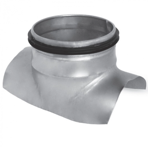 Zadelstuk Met Afdichtingsrubber Op Buis Ø 80mm Met 90º Aftakking Ø 80mm